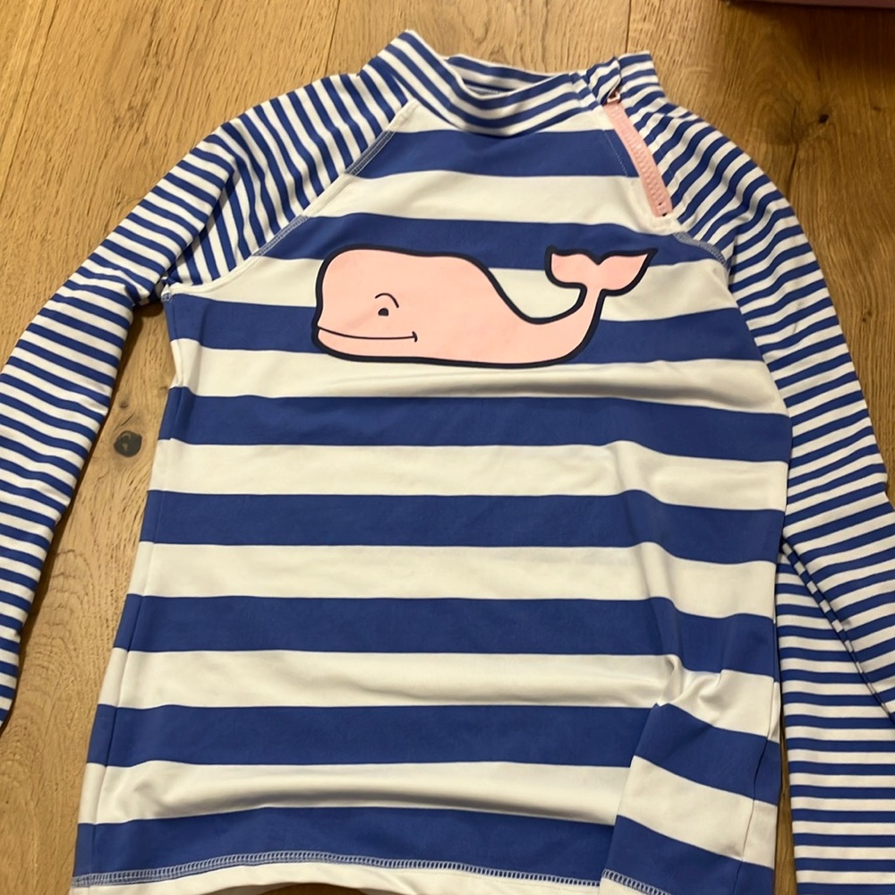 Vineyard Vines Kids Blue and White Rashguard